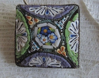 Vintage Italian Micro Mosaic Brooch
