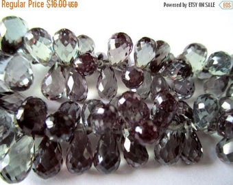 SALE Purple Teal Green Quartz faceted teardrop briolette- 8-9mm- 8 briolette