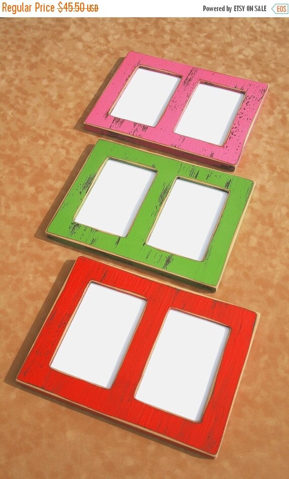 Double picture frame 2 5x7 openings collage by 2DogsWoodWorking