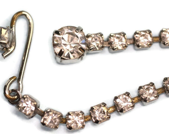 Crystal Rhinestone Festoon Swag Necklace Designer Kramer Wedding Bridal Prom 1950s Vintage