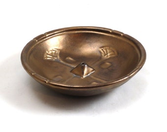 Egyptian Papyrus Incense Burner Ceramic Pottery in Gold