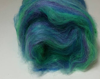 Suri Alpaca Batt, Hand Carded Batts, Alpaca Fiber Batts, Deep Sea, Luscious Spinning Fiber