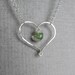 RESERVED for Susan, Green Heart Necklace, Heart Jewelry, Green Lampwork Necklace Heart, Sterling Silver Necklace Heart, Green Silver Heart