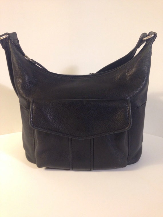 Fossil Black Leather Hobo Shoulder Bag 1954 75082