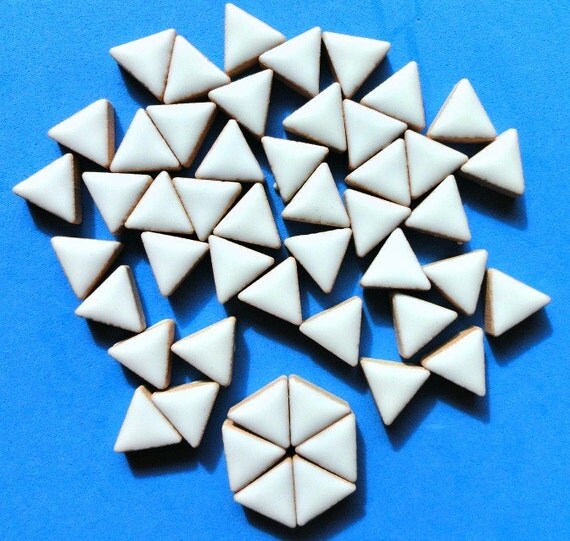 15mm White Glazed Ceramic Triangle Mosaic Tiles//Mosaic