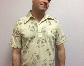 60s Mens Print Shirt Casual Short Sleeve L Vintage Munsingwear