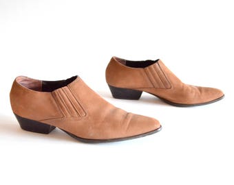 Vintage 1990s leather ankle boots / 8