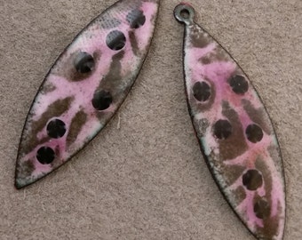 Enamel Jewelry Findings WIllow Leaf Drop 2016 F-734
