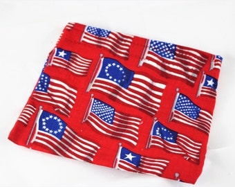 Flag Snack Bag - Reusable Lunch Sack - Fourth of July Snack Bag - Food Pouch - Ready To Ship