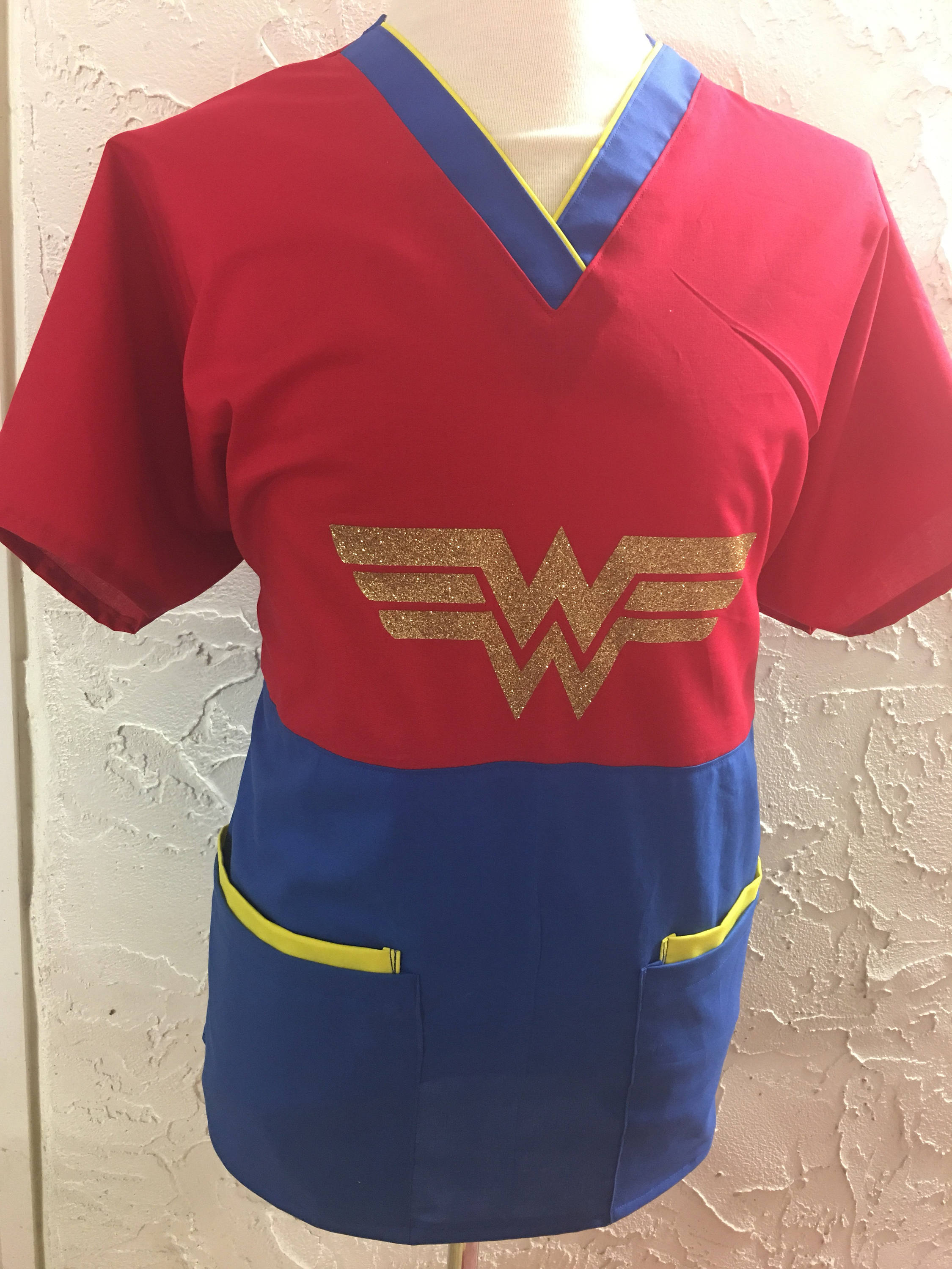 Wonder Woman scrub top superhero girl mecical scrub top