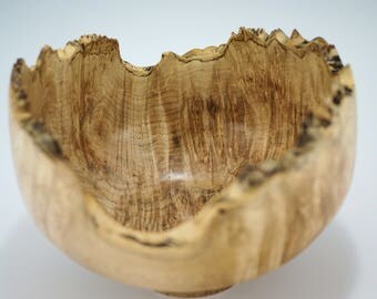 Natural Edge Maple Burl Wooden Bowl Center Piece, B2826