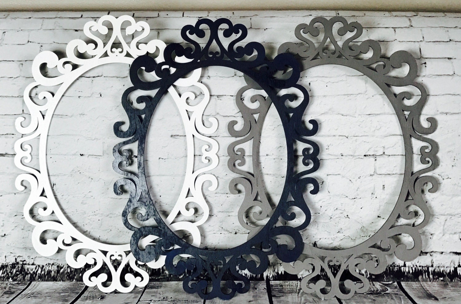 Large Oval Ornate Open Frames Wall Gallery Wall Art Custom