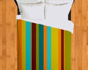 Sale Duvet Cover, Striped Duvet Cover, Queen Duvet Cover, Retro Duvet Cover, Modern Duvet Cover, Bedroom, Modern Bedding, Designer Bedding