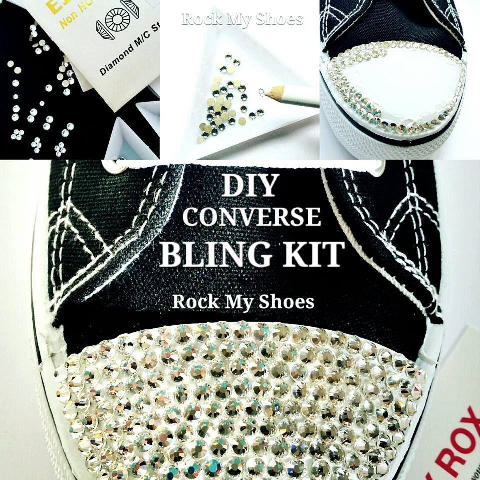 Craft Kit Gift Set DIY Clear Bling Converse Shoe Kit Crystal