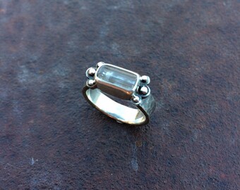 Scapolite Crystal & Sterling Silver Ring - Raw Crystal Ring - Natural Scapolite Ring