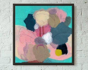 Don't Stop No. 9 of 9 // Modern Abstract Art Original 8x8 Mixed Media Acrylic Painting on Canvas Panel, Free US Shipping, Lisa Barbero