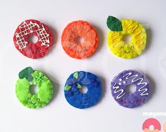 rainbow donuts pin set, support lgbtq