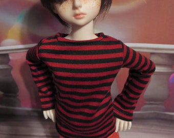 Red and Black Stripe 45cm/MSD BJD Shirt