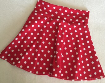 Girls Minnie Mouse Skirt red and white polka dot twirl 6 9 12 18 24 months 2T 3T 4T 5T 5 6 7 8 9 10 11 12 Baby Toddler Kids Birthday circle