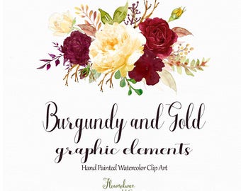 Burgundy And Gold Watercolor Clipartburgundy Flower Clipartmarsala Rose Clipart Burgundy And Gold Watercolor Clipartburgundy Flower Clipartmarsala Rose Clipart