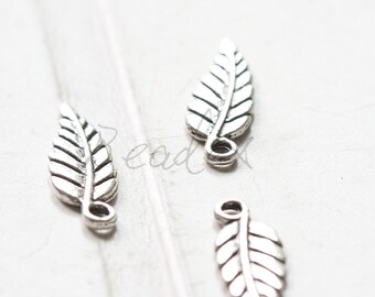 40pcs / Leaf / Oxidized Silver Ton / Base Metal / Charm (Y154//A29)