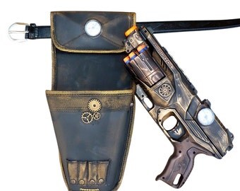 Steampunk TOY gun Nerf Elite Disruptor soft dart toy Holster-belt Cyber gothis cospla Vampire Zombie Man