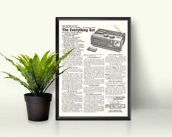 CB Radio By Sampo • Tape Recorder Radio Device • Retro Portable TV • 1979 Old Electronics • Radio Nerd Gift • Vintage Gift Idea • Old Ad