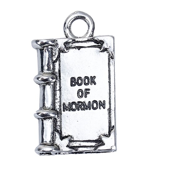 5 BOOK Of MORMON Charms LDS Charms Antique Silver Metal