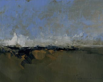 Original Oil Painting Landscape Painting Abstract by John Shanabrook - 5 x 7 - The Unquiet Shore