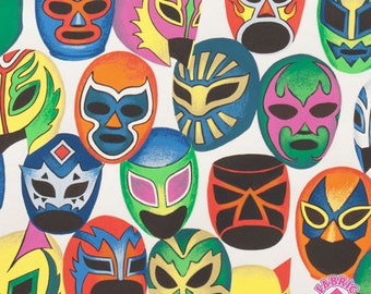 140124964 -Alexander Henry Mascaras de Pelea Wrestler Mask Cotton Fabric By The Yard