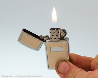 Working Vintage Genuine Zippo Slim Ultralite Pocket Lighter