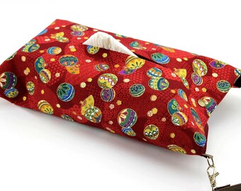 Bathroom decor, Housewarming gift, Tissue box cover, Mari-Balls Red