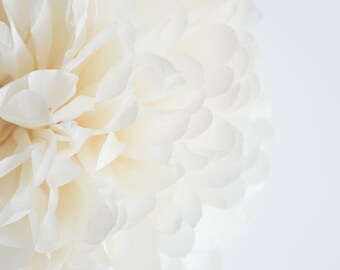 Paper pom poms in IVORY color- wedding decorations / party poms / cream decorations / tissue paper PomPom/ nursery decor / party decorations