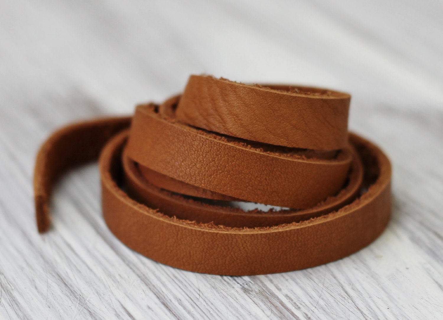 7-10mm Brick Genuine Leather Strap Brown Cowhide 1 Yard