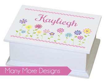 Personalized Jewelry Box - girls basic white jewelry box with name & design traditional ring holder great value boxes 1st Jewelry Box JEWET