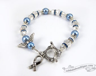 Items similar to Prostate Cancer Awareness, Light Blue Ribbon ...