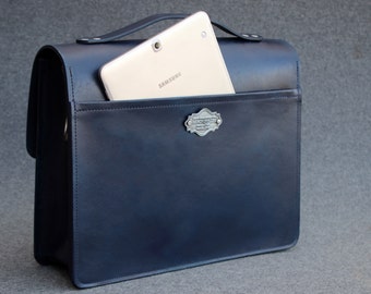 Minimal Briefcase / Personalized Leather Bag / Men's Bag / Leather Satchel/ Messenger Bag/ Laptop Bag / Leather Shoulder Bag