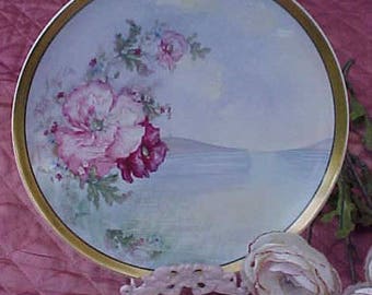 Beautiful and Rare Artist Signed Hand Painted Antique Haviland Limoges Porcelain Plate