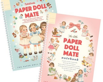 2 Paper Doll Mate ring notebooks, made in Korea, cute notebook, scrapbooking