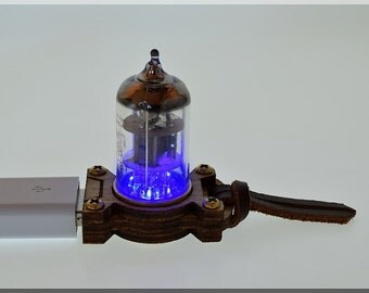 New!!! Wood BLUE Pentode 16/32/64/128GB USB 3.0 flash drive. Low-profile design for Ultra-slim devices. Handmade Steampunk/Industrial ART.