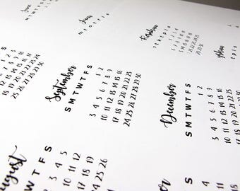 Bullet Journal printable: cute mini calendar for Future Log (English, Swedish, Finnish)