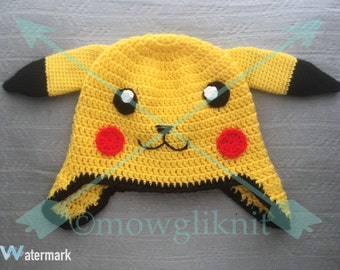 Pikachu Pokémon Inspired Beanie Hat, pokemon Go, Ash Ketchum, Costume