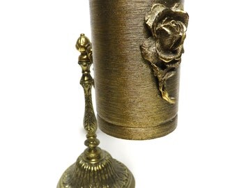 Vintage Dixie Cup Dispenser Base Only, Plastic insert Not Available Ornate Brass Filigree