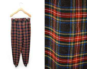 80s Plaid Stirrup Pants Soft Women's Medium
