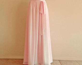 Blush Pink Bridesmaid Skirt. Blush Pink Maxi Skirt. Long Evening Skirt. Chiffon Floor Length Skirt.