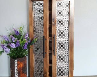 Essential Oil Storage Cabinet - Mosaic - Kitchen Storage - Nail Polish Storage - Essential Oil Shelf - Rustic Home Decor - Farmhouse Decor