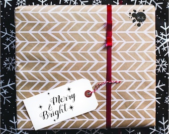 Merry and Bright SVG Cut File, PNG, DXF