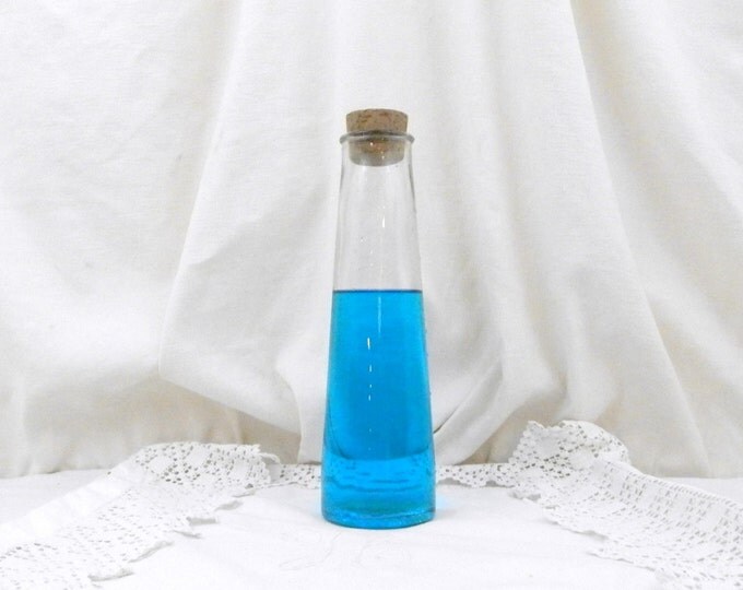 Rare large Antique French Tapered Glass Milk Bottle LEREBOURG & BISSON FRANCE With Cork, Farmhouse, Country Decor, Kitchen, Collection, Vase