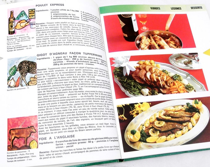 Vintage 1968 Tupperware French Cook Book with Raymond Oliver Written in French, Cuisine, France, 1960s, 1970s, Mid Century, Retro, Home Vintage 1968 Tupperware French Cook Book with Raymond Oliver Written in French, Cuisine, France, 1960s, 1970s, Mid Century, Retro, Home