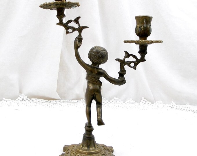 Antique French Bronze Cherub, Angel Candle Holder / Chandelier / Candlestick / Candelabra, Shabby, Chateau, Chic, French Decor, Country
